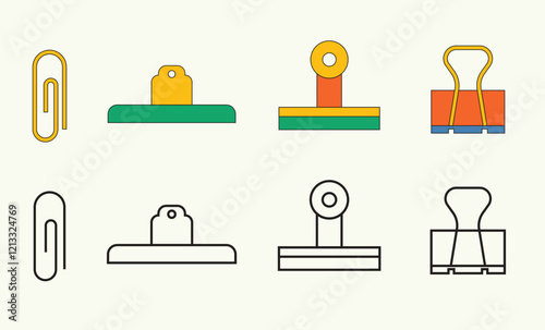 Illustration set paper clip with blank background