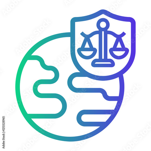 global Line Gradient Icon