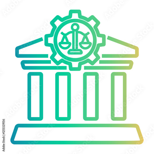 courthouse Line Gradient Icon