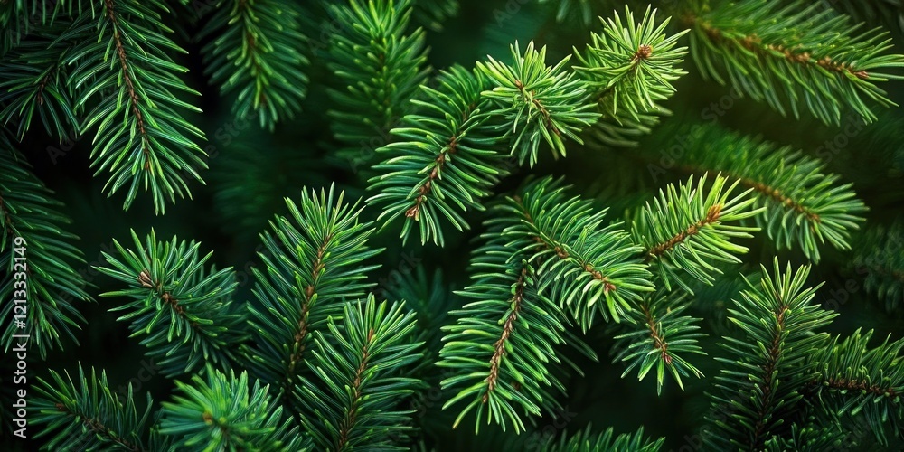 Green Pine Needles Macro Photography Close-Up of Fir Tree Branches in Nature Green Pine Needles Macro Photography Close-Up of Fir Tree Branches in Nature