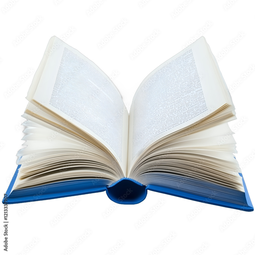 Fototapeta premium Blue hard cover book, transparent background