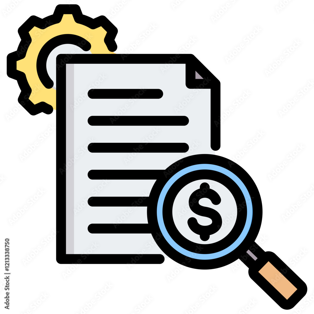 Financial Analysis Outline Color Icon Financial Analysis Outline Color Icon