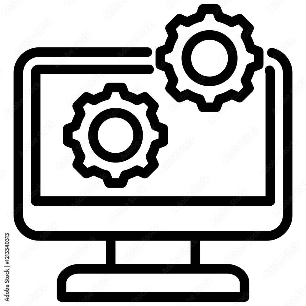 Computer Software Outline Icon Computer Software Outline Icon