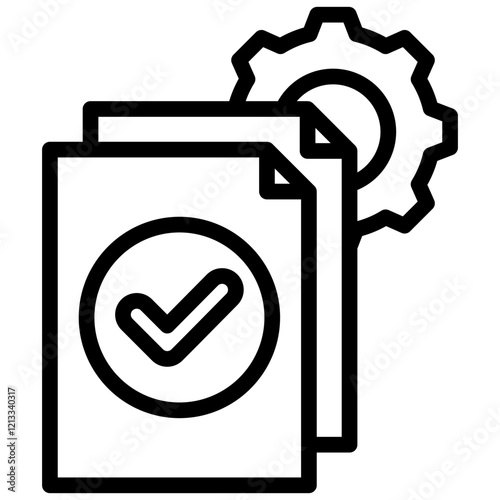 Project Completion Outline Icon