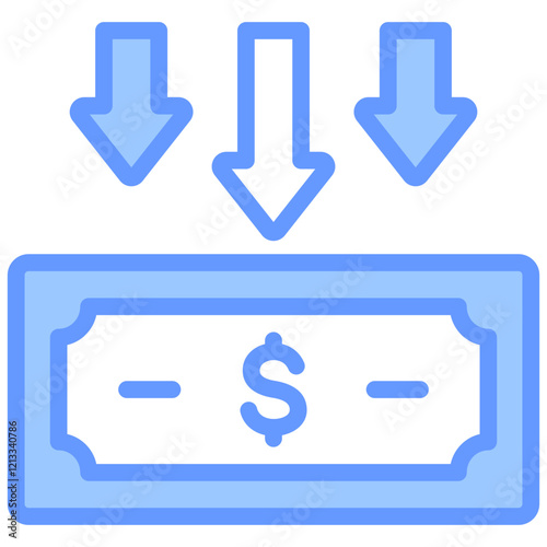 Financial Meltdown Blue Icon