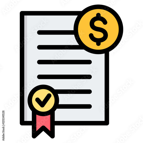 Financial Regulation Outline Color Icon