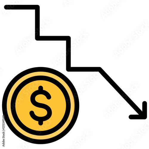 Economic Shock Outline Color Icon