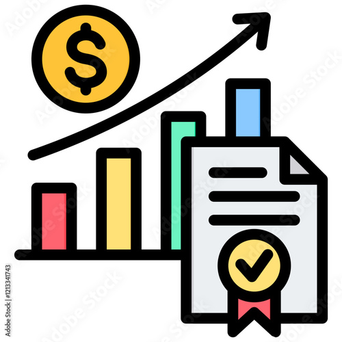 Fiscal Policy Outline Color Icon