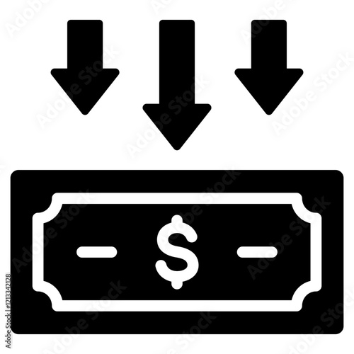 Financial Meltdown Glyph Icon