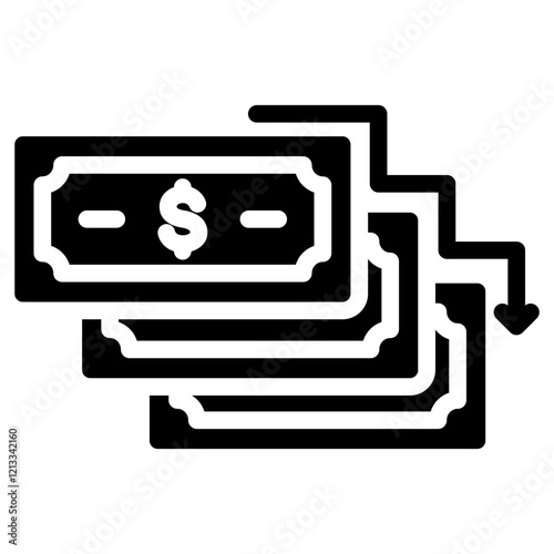 Fiscal Deficit Glyph Icon