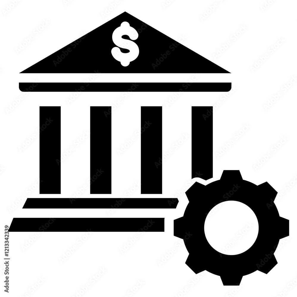 Central Bank Glyph Icon Central Bank Glyph Icon