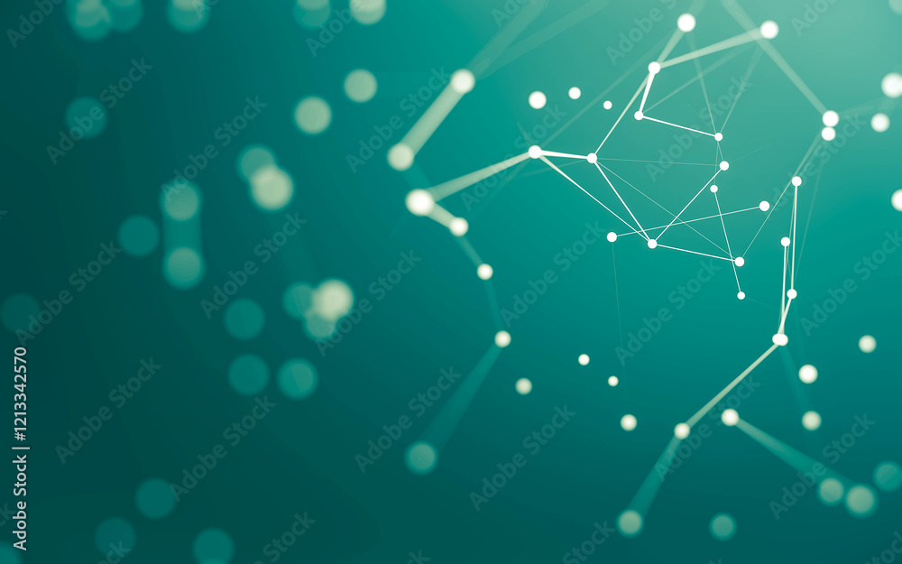 Obraz premium Abstract background. Molecules technology with polygonal shapes, connecting dots and lines. Connection structure. Big data visualization.