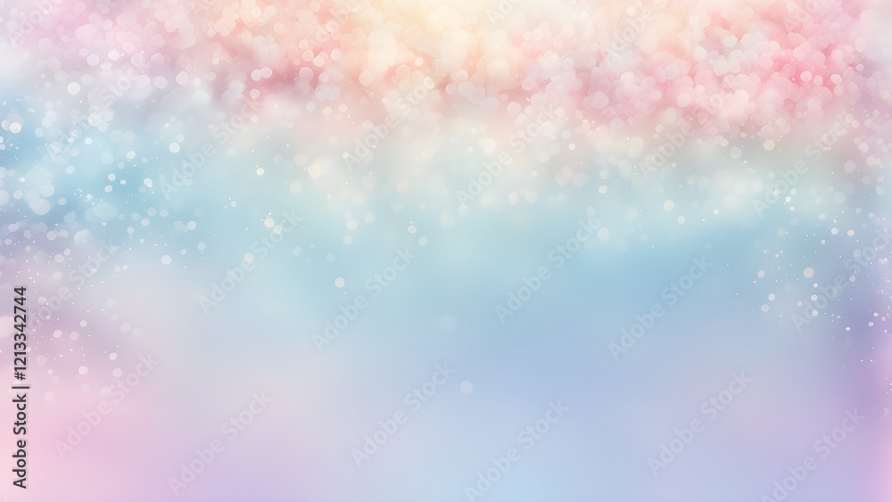 Abstract pastel bokeh background with soft, light pink, blue, and purple tones and glittering particles. Abstract pastel bokeh background with soft, light pink, blue, and purple tones and glittering particles.