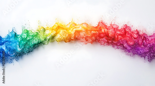 of colored pencils in a rainbow arrangement, isolated on a white background 