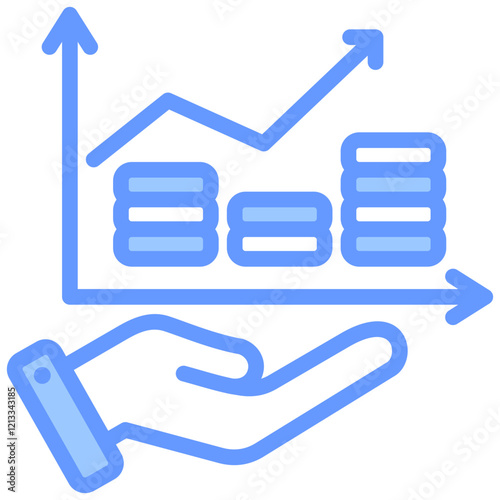 Financial Forecasting Blue Icon
