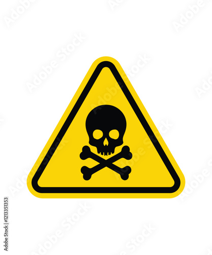 Hazard or warning sign with skull and bones