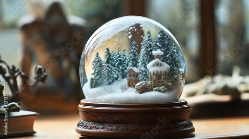 Whimsical snow globes using waterless materials like sugar and cotton snow, safe and playful