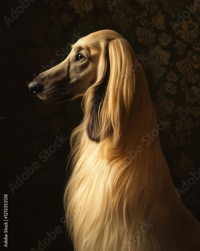 Wallpaper Mural Elegant Afghan Hound with Silky Mane in Soft Light Torontodigital.ca
