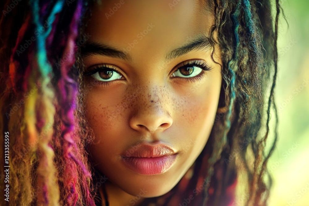 Lovely calm black girl - for ads, media ad and internet use. Commercial commercial conceptual art. Long hairdo - highlighted hair. Fashion with african hair. Stunning black model. Woman model. Lovely calm black girl - for ads, media ad and internet use. Commercial commercial conceptual art. Long hairdo - highlighted hair. Fashion with african hair. Stunning black model. Woman model.