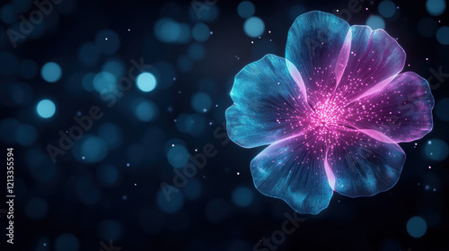 Nodes flower, A colorful, high-fidelity image of interconnected flower nodes, showcasing vibrant designs and intricate connections in a modern style. photo