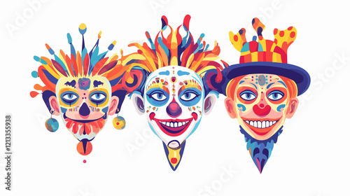 Colorful Fools Day Costume Face Accessories for Wide Angle Shots