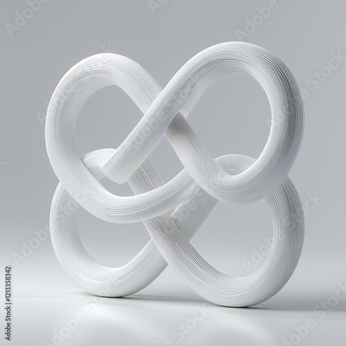 An isometric depiction of white infinity heart icon  photo