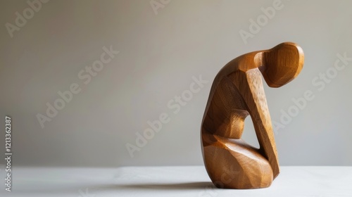 19thcentury wooden sculpted figure symbolizing prayer and grace photo