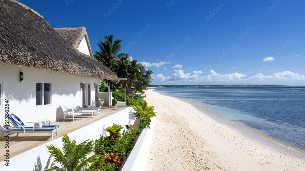 Fototapeta premium Tropical Beach House with Ocean View