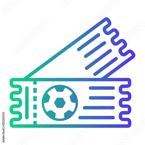 ticket Line Gradient Icon