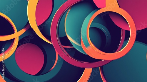 Wallpaper Mural Abstract Colorful Overlapping Circles Design Torontodigital.ca