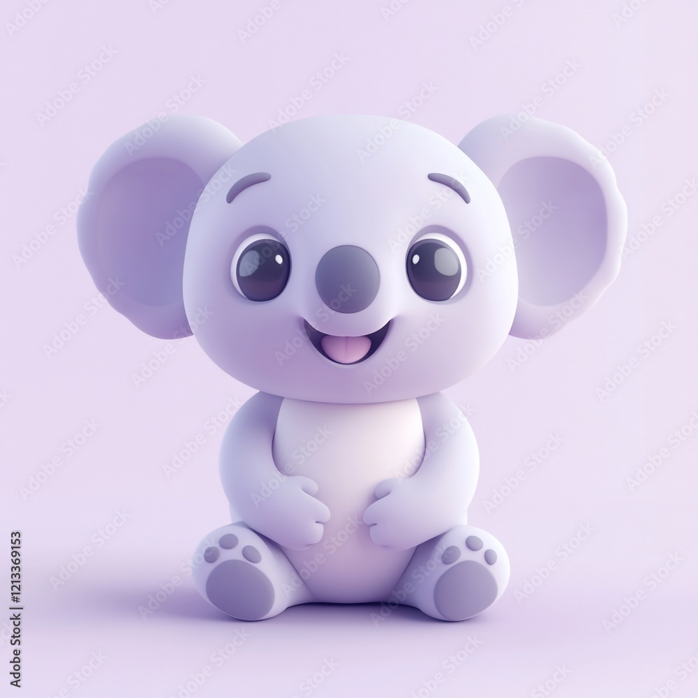 Adorable 3D rendering of a cute koala sitting. Adorable 3D rendering of a cute koala sitting.