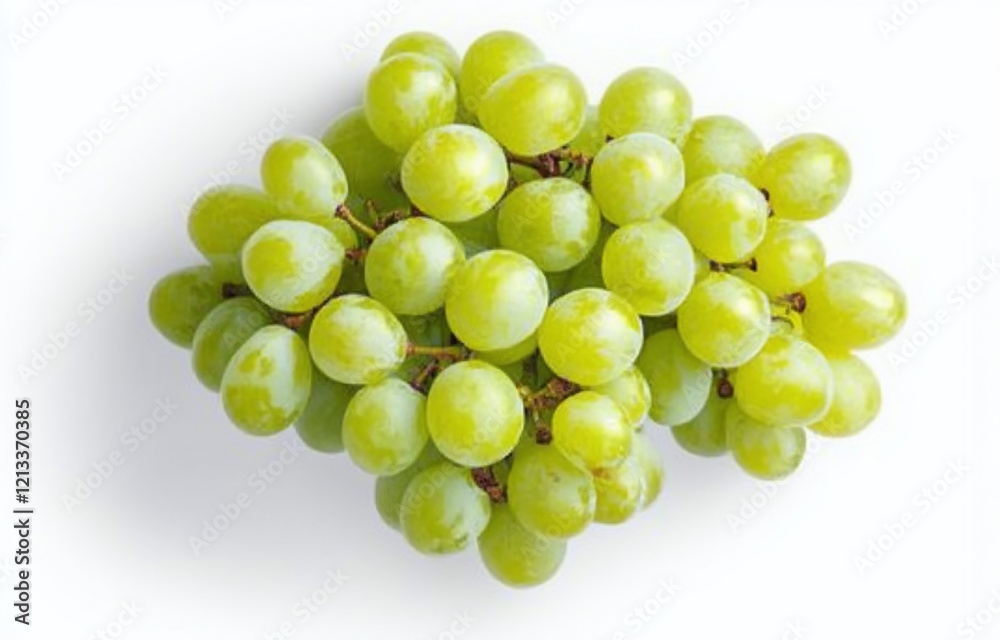 Fresh green grapes bunch isolated on white background. Fresh green grapes bunch isolated on white background.