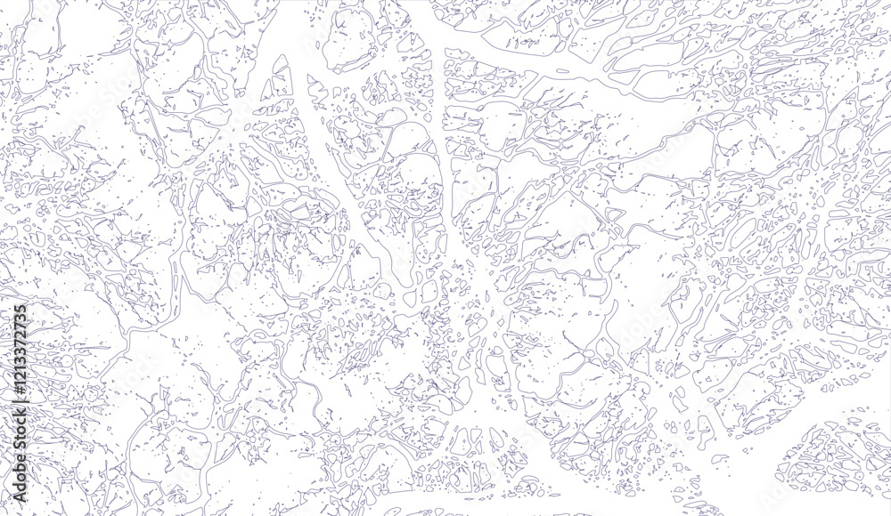 Abstract Vector Network, A Detailed Line Art Depicting Interconnected Organic Shapes, Creating a Dense and Intricate Visual Pattern