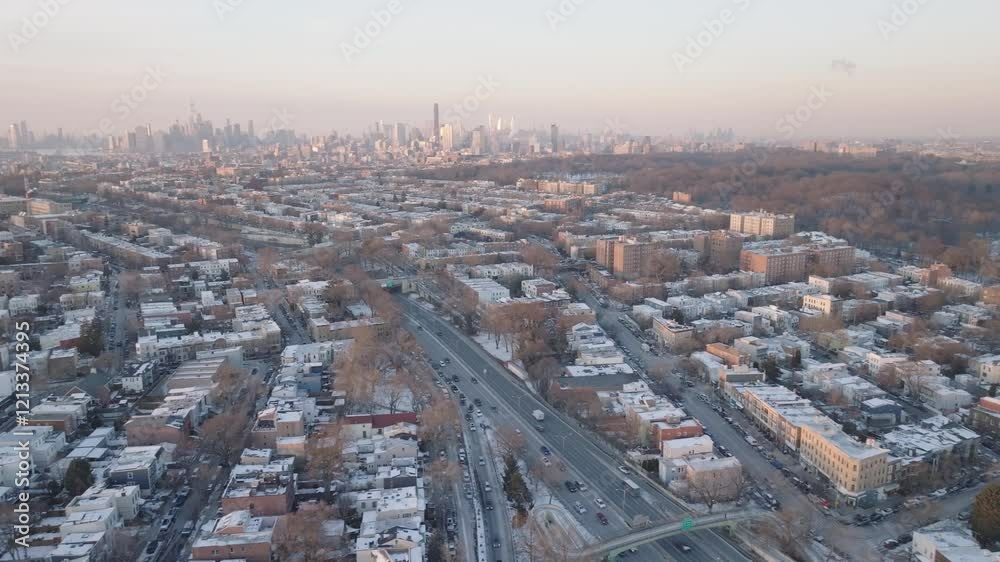 Aerial view of Prospect Park on a winter afternoon Aerial view of Prospect Park on a winter afternoon