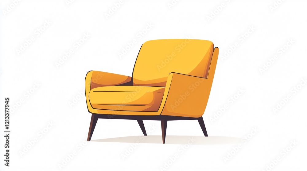 Fototapeta premium Modern White Chair Design for Comfortable Seating in Minimalist Interiors