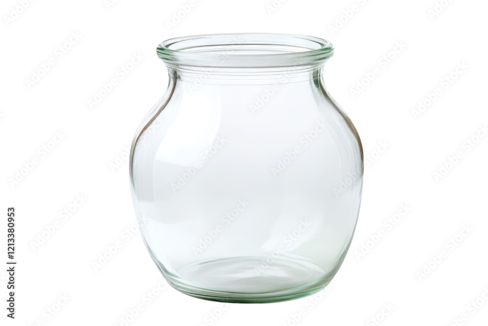 One empty glass jar isolated on white PNG One empty glass jar isolated on white PNG