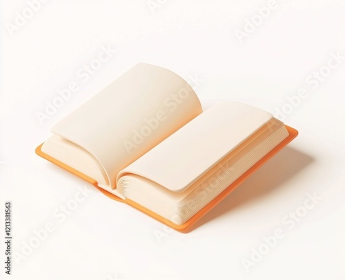 Open book with blank pages, isolated on white background. (1)