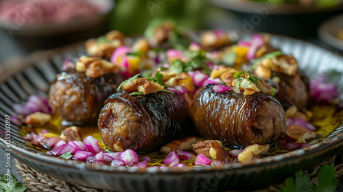 Photo: Stuffed Eggplant Rolls with Walnuts, Onions, and Herbs photo