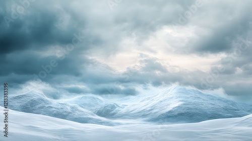 Wallpaper Mural Snow covered mountains under a stormy sky Torontodigital.ca