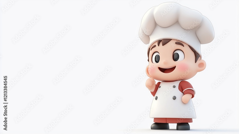 A cheerful cartoon chef character in a toque and uniform, isolated on white background. A cheerful cartoon chef character in a toque and uniform, isolated on white background.
