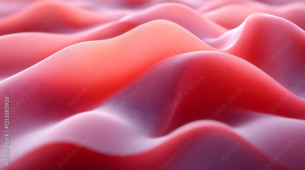 Fototapeta premium Abstract Pink Red Wavy Surface Texture Design