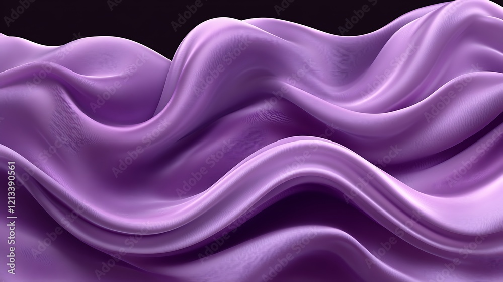 Fototapeta premium Abstract Purple Fabric Waves Flowing Softly