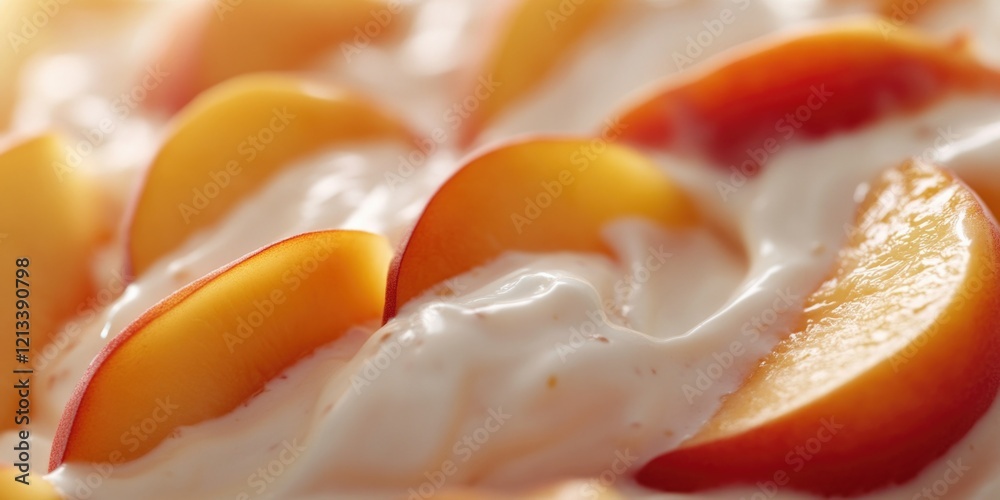 Freshly Sliced Peach and Cream Dessert