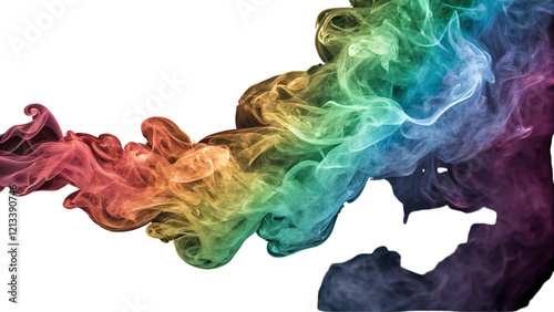 Abstract Colorful Smoke Swirls in Vibrant Gradient Hues for Creative Overlays