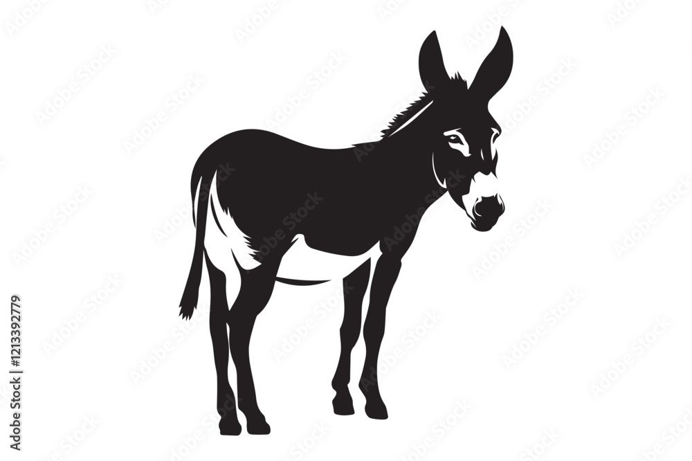 Fototapeta premium Donkey silhouette illustration for design use