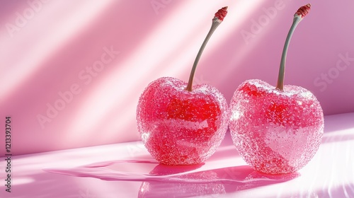 Crystallized Sugar Coated Cherries, Sweet and Delicate Artistic Aesthetic
