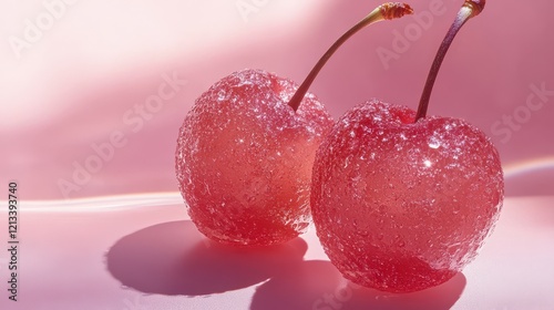Crystallized Sugar Coated Cherries, Sweet and Delicate Artistic Aesthetic