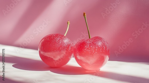 Crystallized Sugar Coated Cherries, Sweet and Delicate Artistic Aesthetic