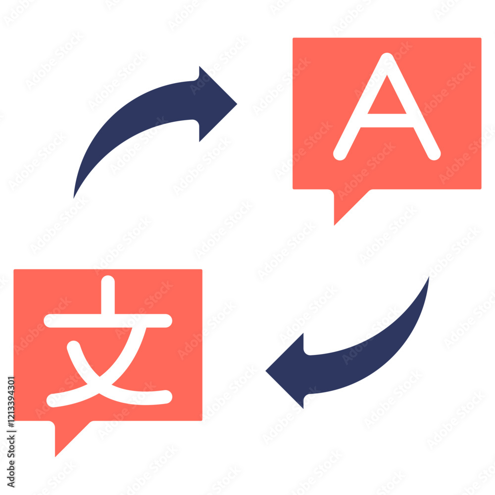 Translation Services glyph color icon Translation Services glyph color icon