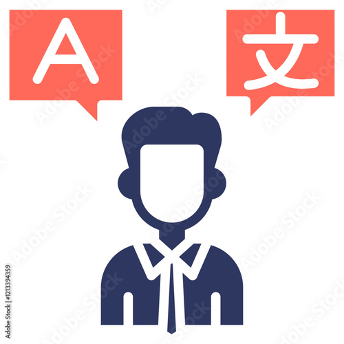 Bilingual glyph color icon